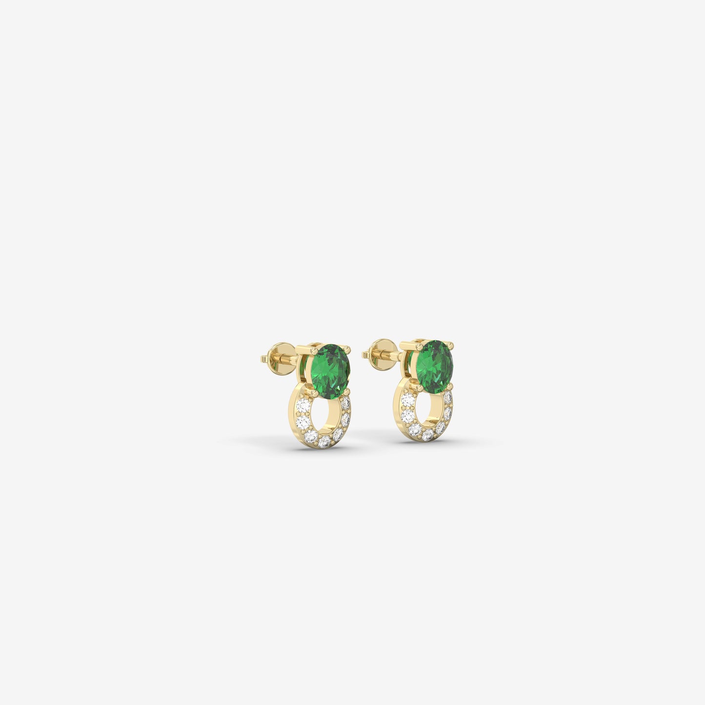 Diamond & Emerald Earring