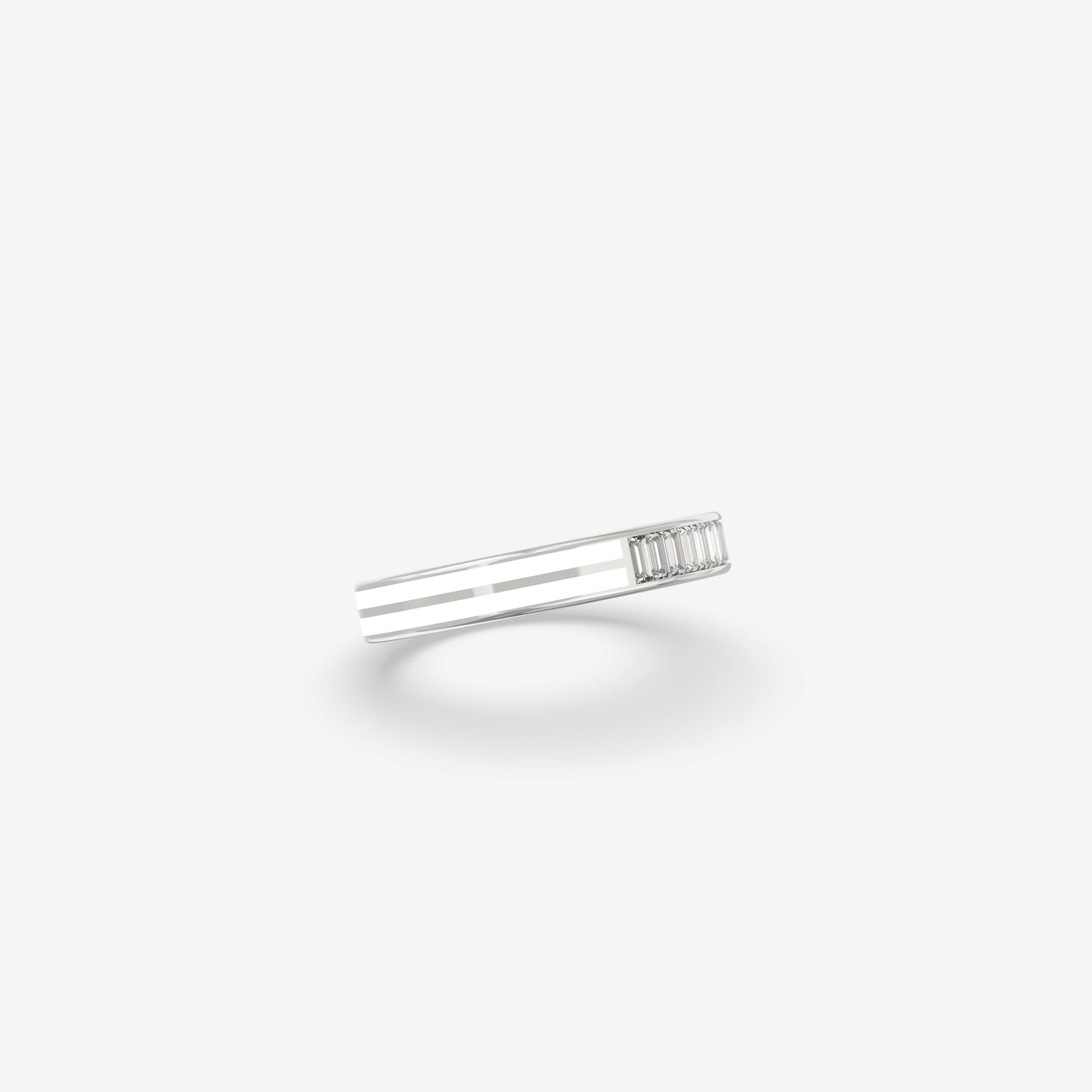 Diamond Wedding Band with enamel