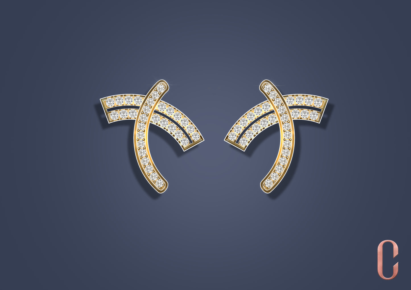 Round Diamond Earring