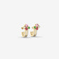 Diamond, Ruby, Emerald & Pink Sapphire Earring