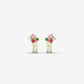 Diamond, Ruby, Emerald & Pink Sapphire Earring